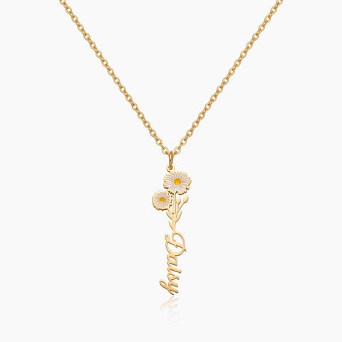 Naamketting met geboortebloem
