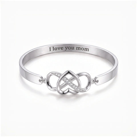 Bangle met hart en kaartje met boodschap