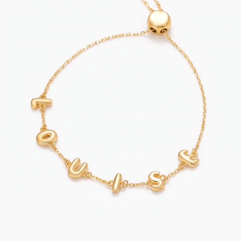 Custom 3D Bubble Letter Name Bracelet