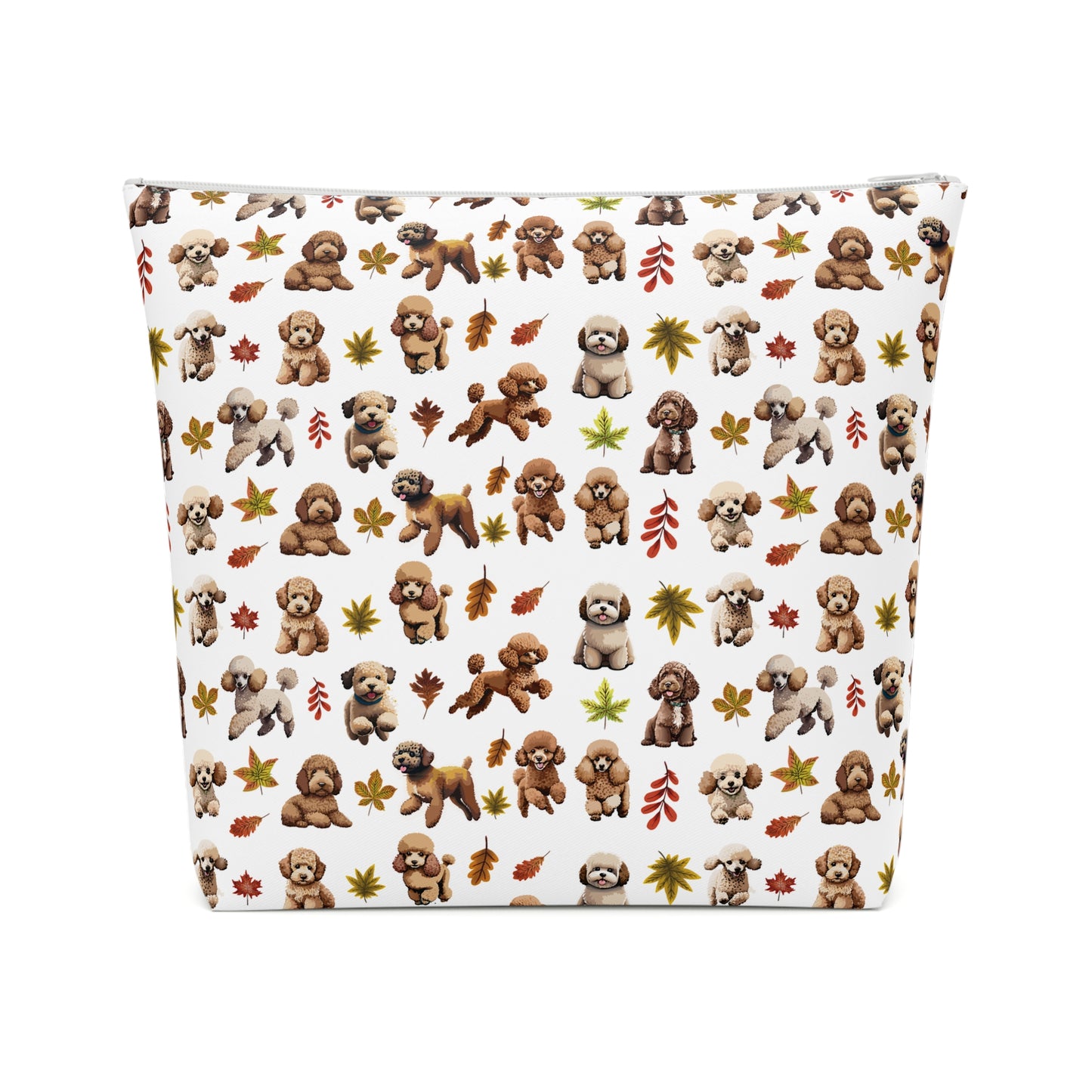 Poodle Print Cotton Cosmetic Bag/Makeup Travel Pouch