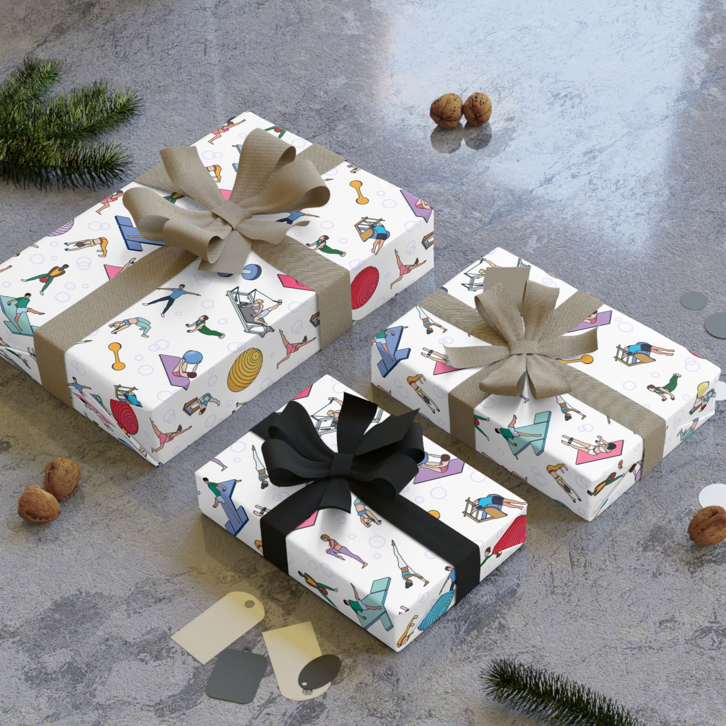 Pilates Print Gift Wrapping Paper Roll