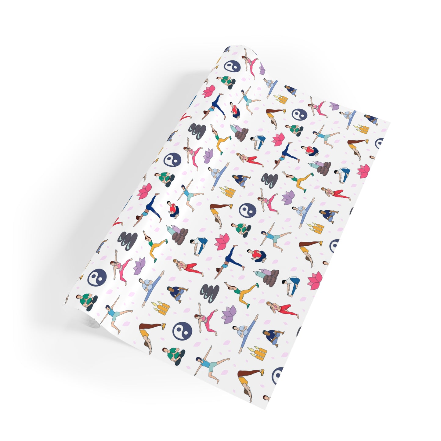 Yoga Inspired Print Gift Wrapping Paper Roll