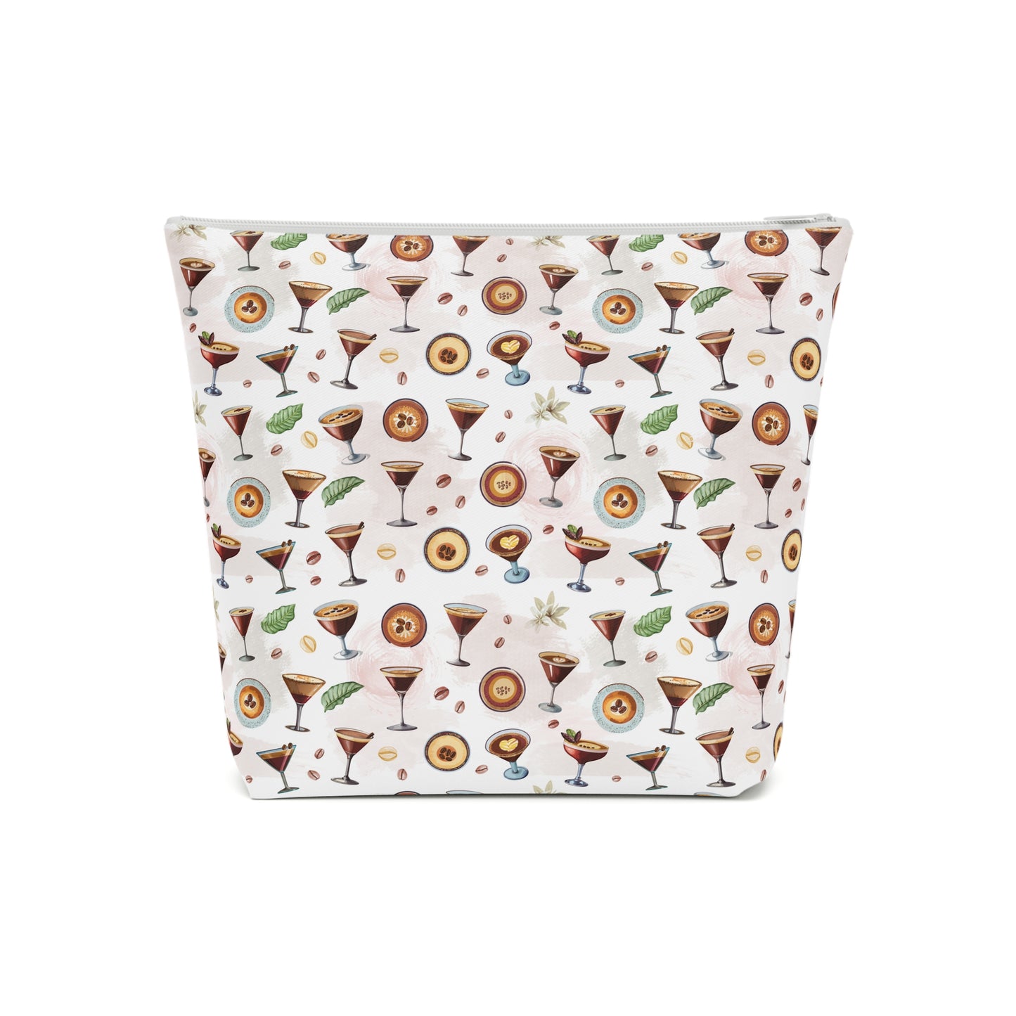 Espresso Martini Print Cotton Cosmetic Bag/Makeup Travel Pouch