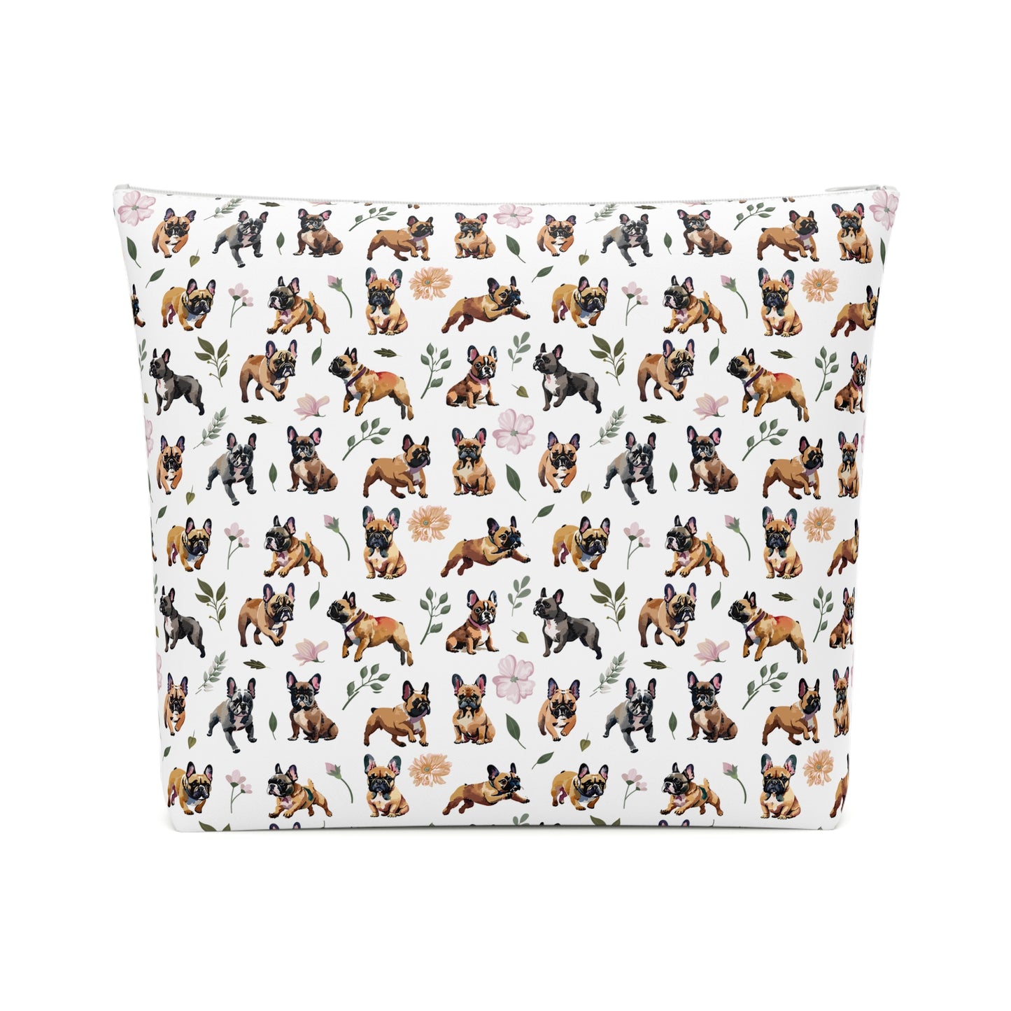 French Bulldog Print Cotton Cosmetic Bag/Makeup Organizer & Travel Pouch