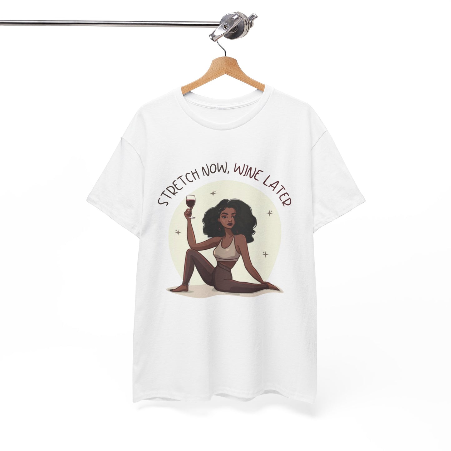 Yoga and Wine Lover Graphic T-Shirt (Black)