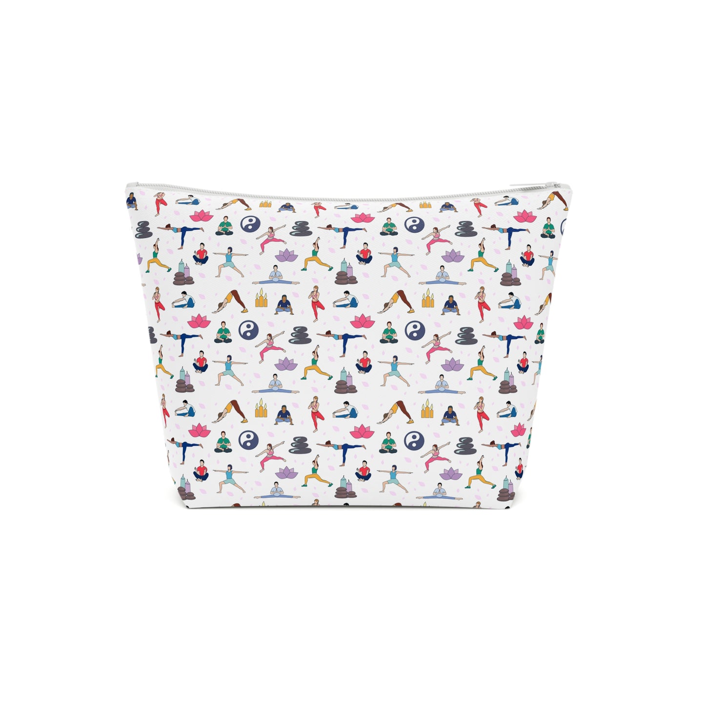 Yoga Print Cotton Cosmetic Bag/Makeup Organizer & Travel Pouch