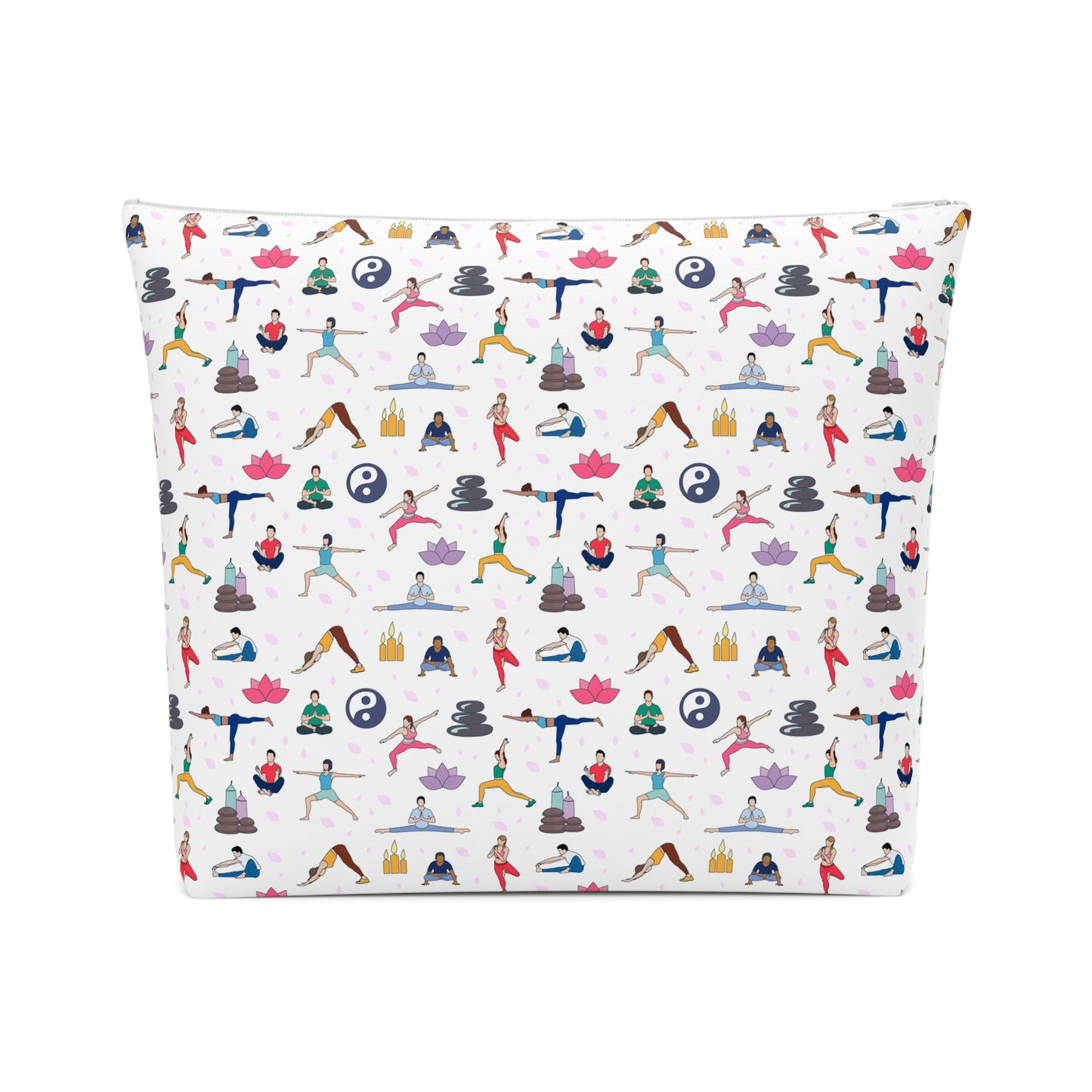 Yoga Print Cotton Cosmetic Bag/Makeup Organizer & Travel Pouch