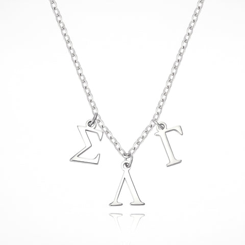 Personalized Sorority Necklace Greek Letters Pendant