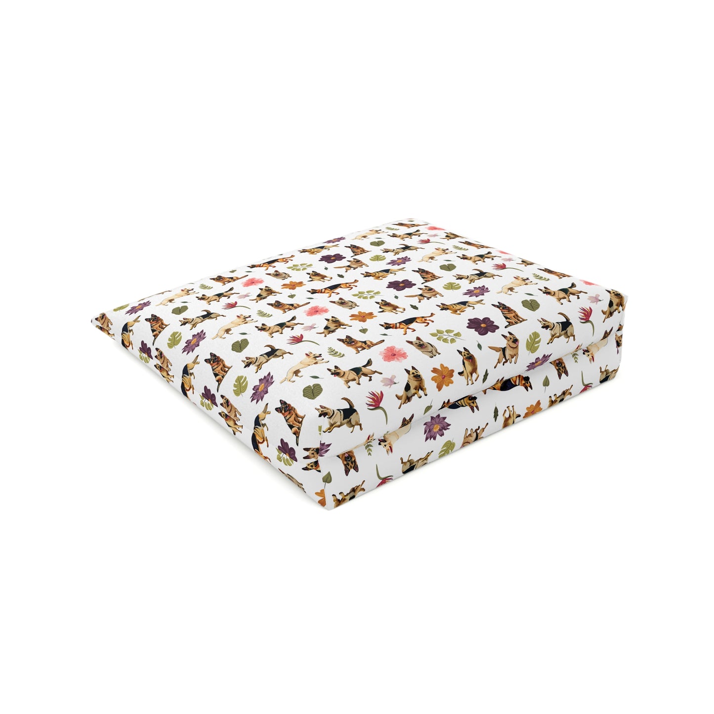 German Shepherd Print Cotton Cosmetic Bag/Makeup Organizer & Travel Pouch