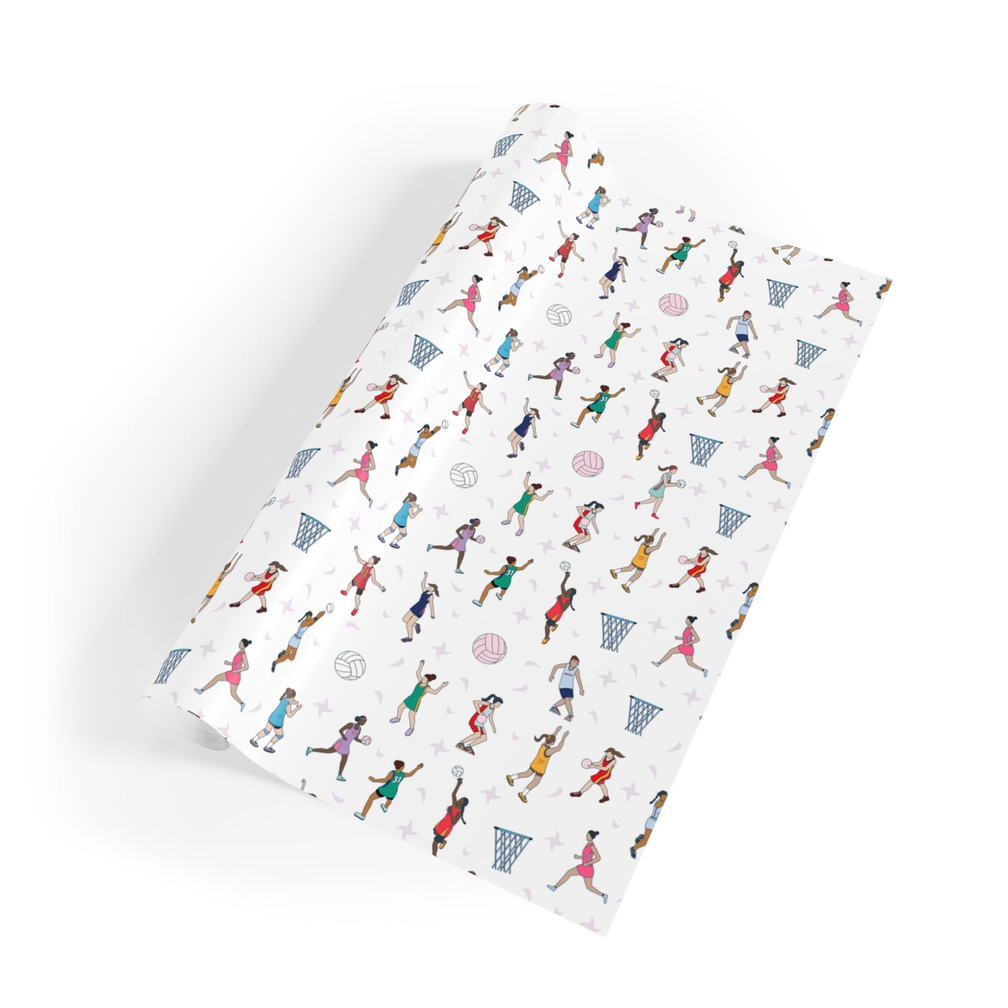 Netball Print Gift Wrapping Paper Roll