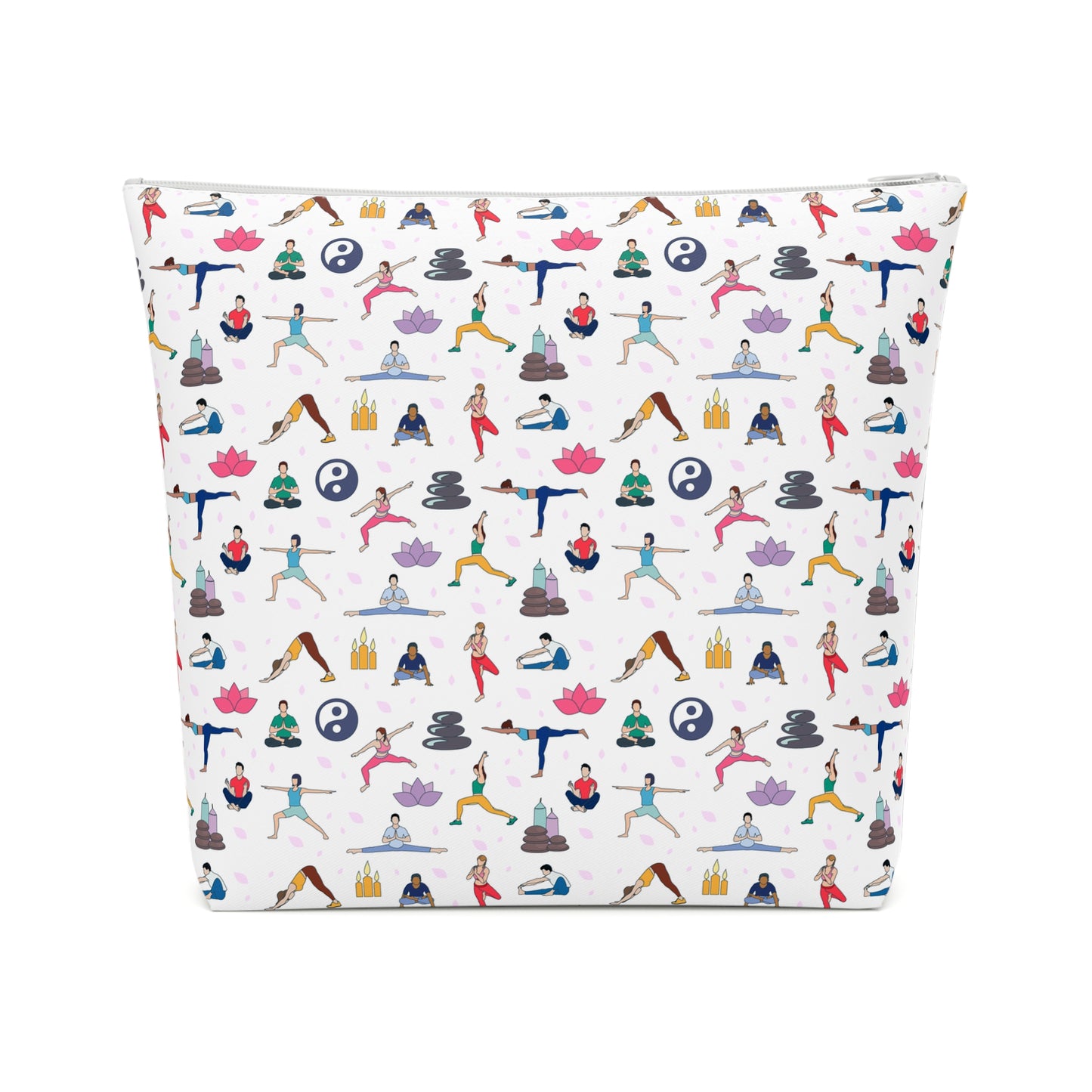 Yoga Print Cotton Cosmetic Bag/Makeup Organizer & Travel Pouch