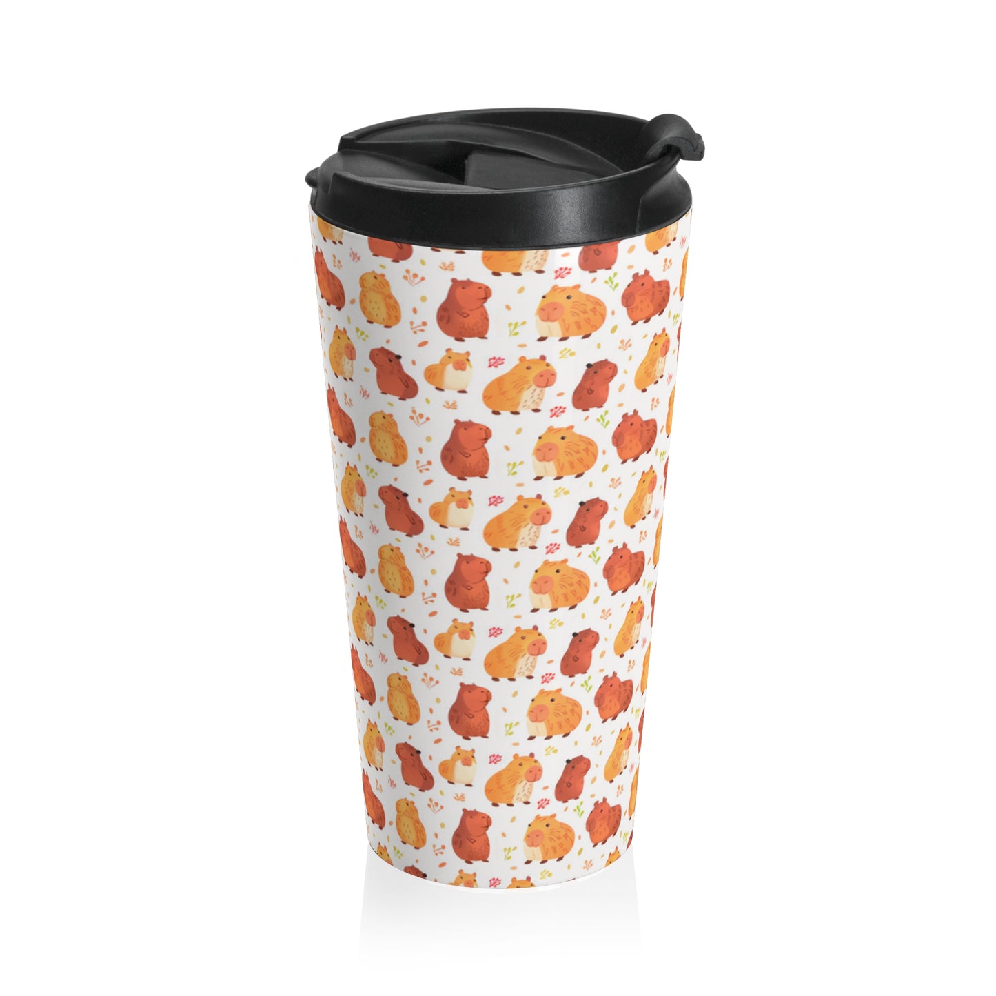 Chibi Kawaii Capybara Print 15 oz Stainless Steel Travel Mug