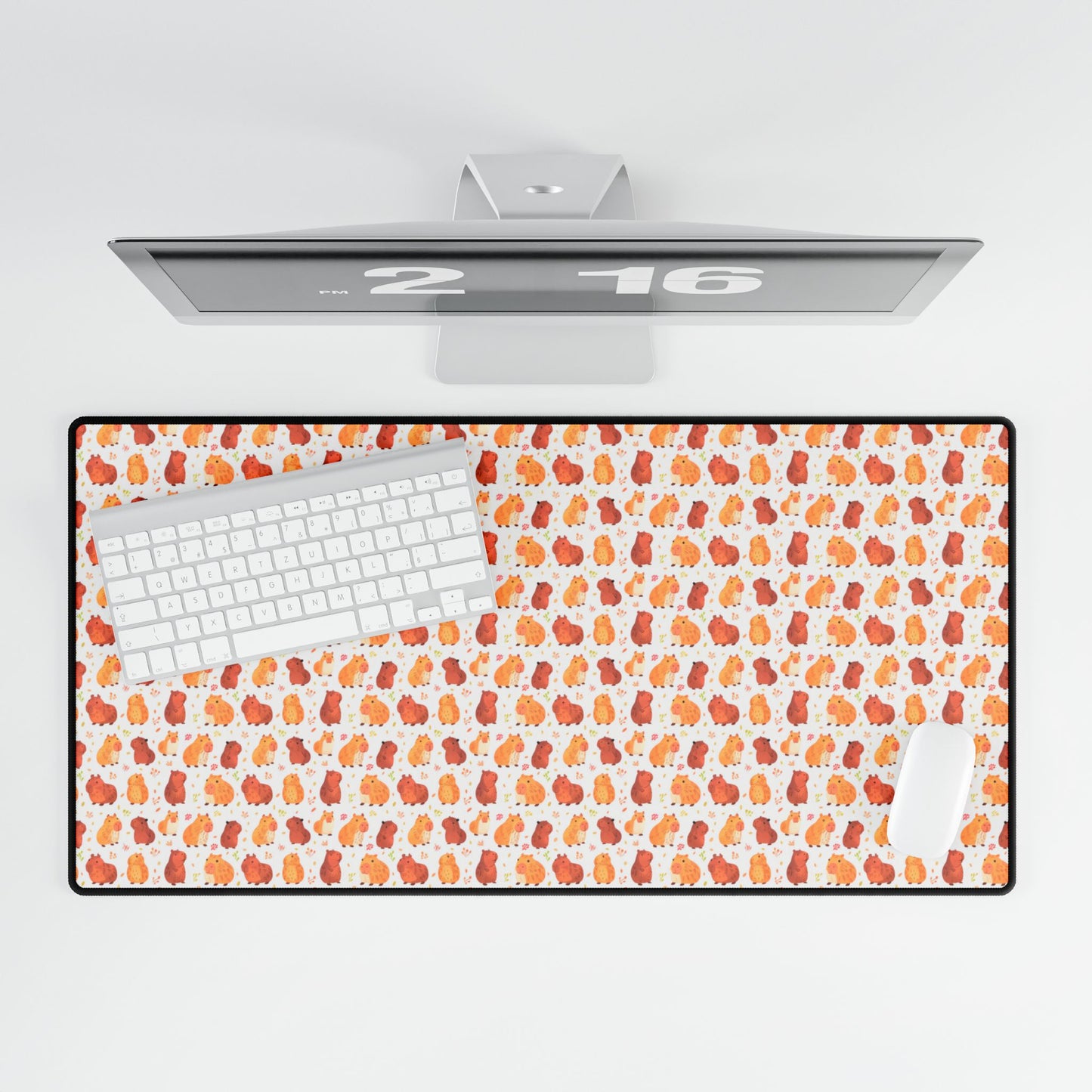 Capybara Chibi Kawaii Capybara Style Printed Desk Mat