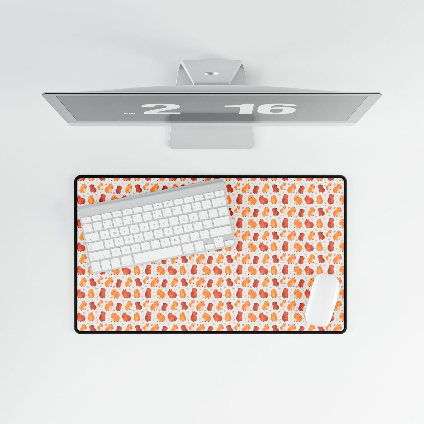 Capybara Chibi Kawaii Capybara Style Printed Desk Mat