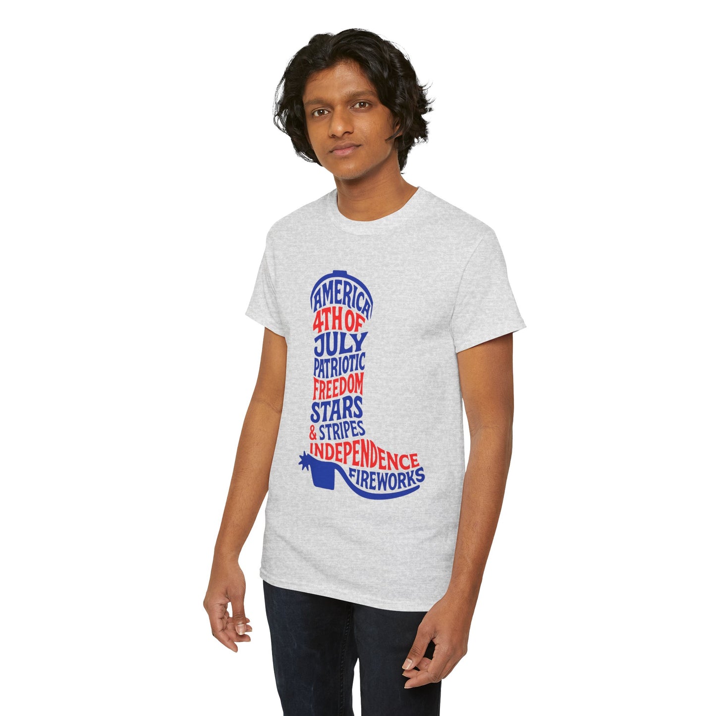 4th of July Cowboy Boot Words Graphic T-Shirt