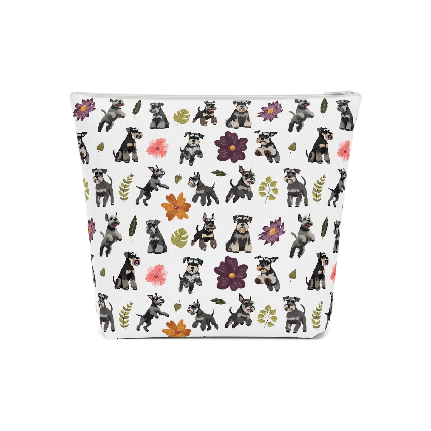 Schnauzer Print Cotton Cosmetic Bag/Makeup Organizer & Travel Pouch