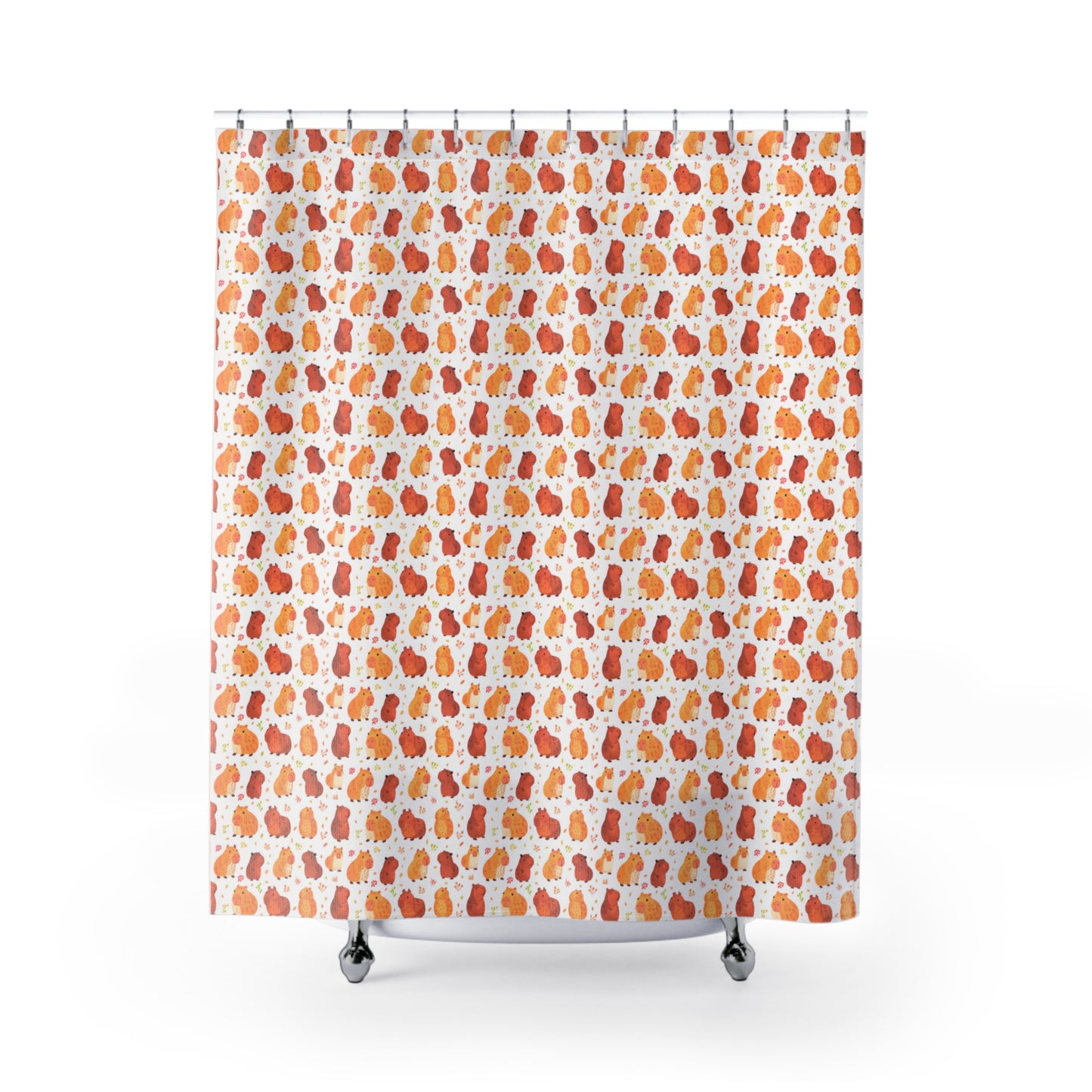 Capybara Kawaii Chibi Style Print Shower Curtains