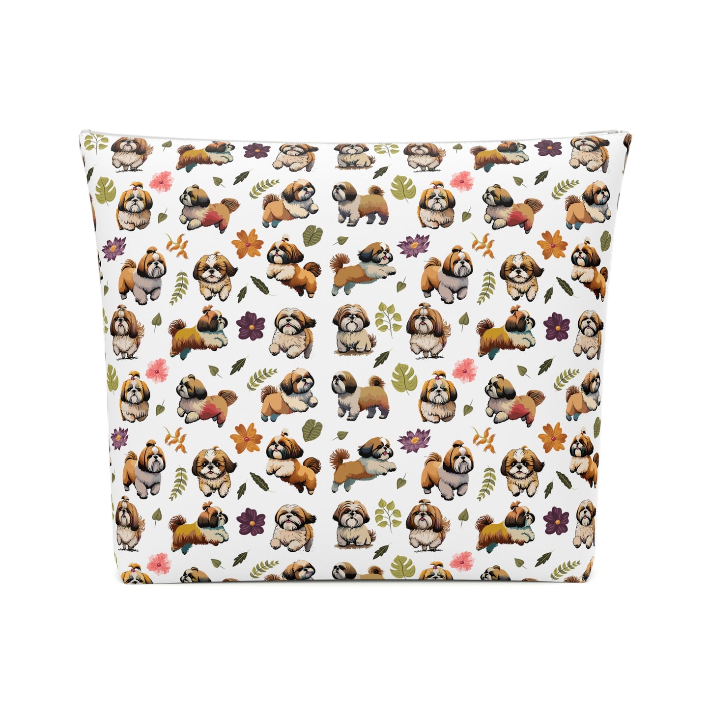Shih Tzu Print Cotton Cosmetic Bag/Makeup Travel Pouch