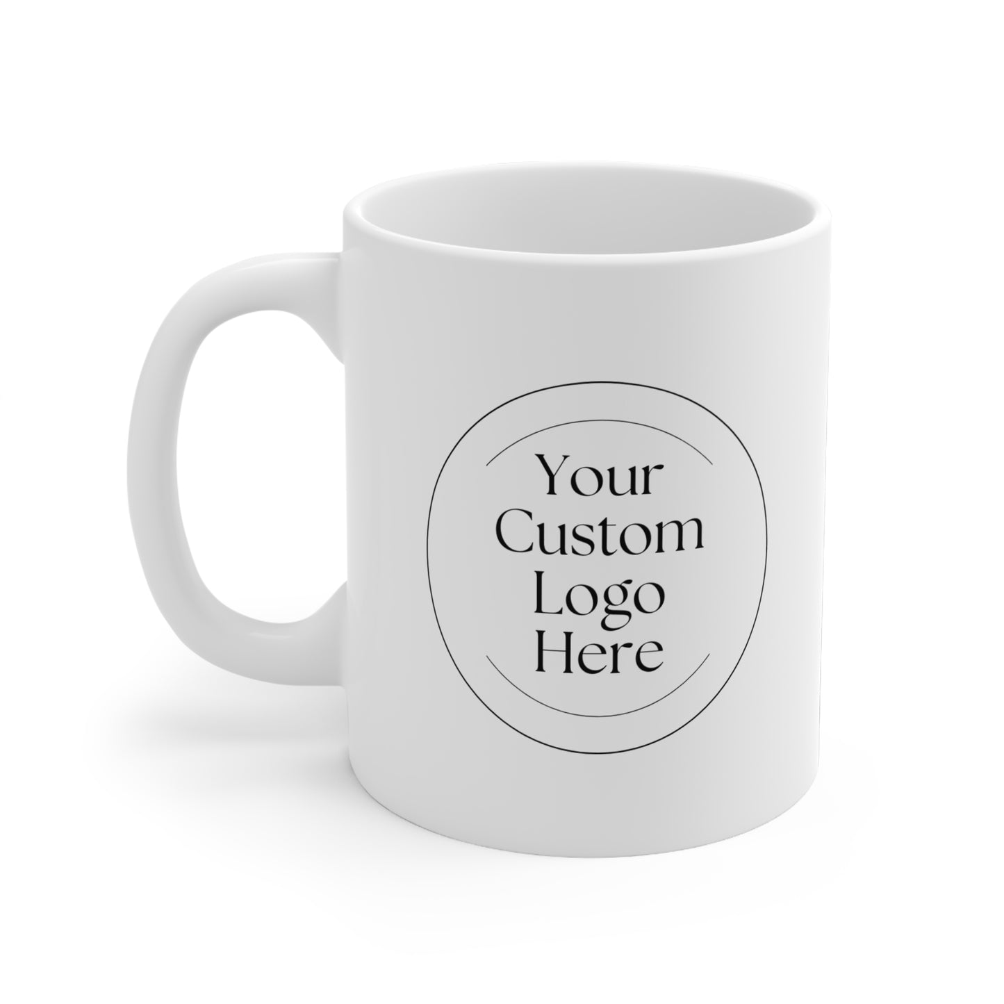 Custom Logo 11oz Ceramic Mug, Business/Company Logo Mug Gift