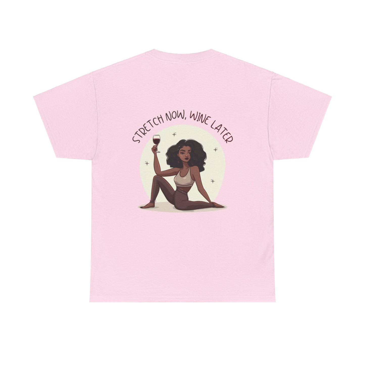 Yoga and Wine Lover Graphic T-Shirt (Black)