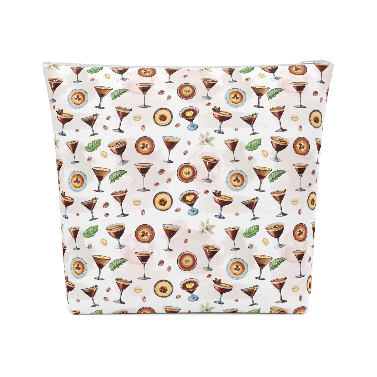 Espresso Martini Print Cotton Cosmetic Bag/Makeup Travel Pouch