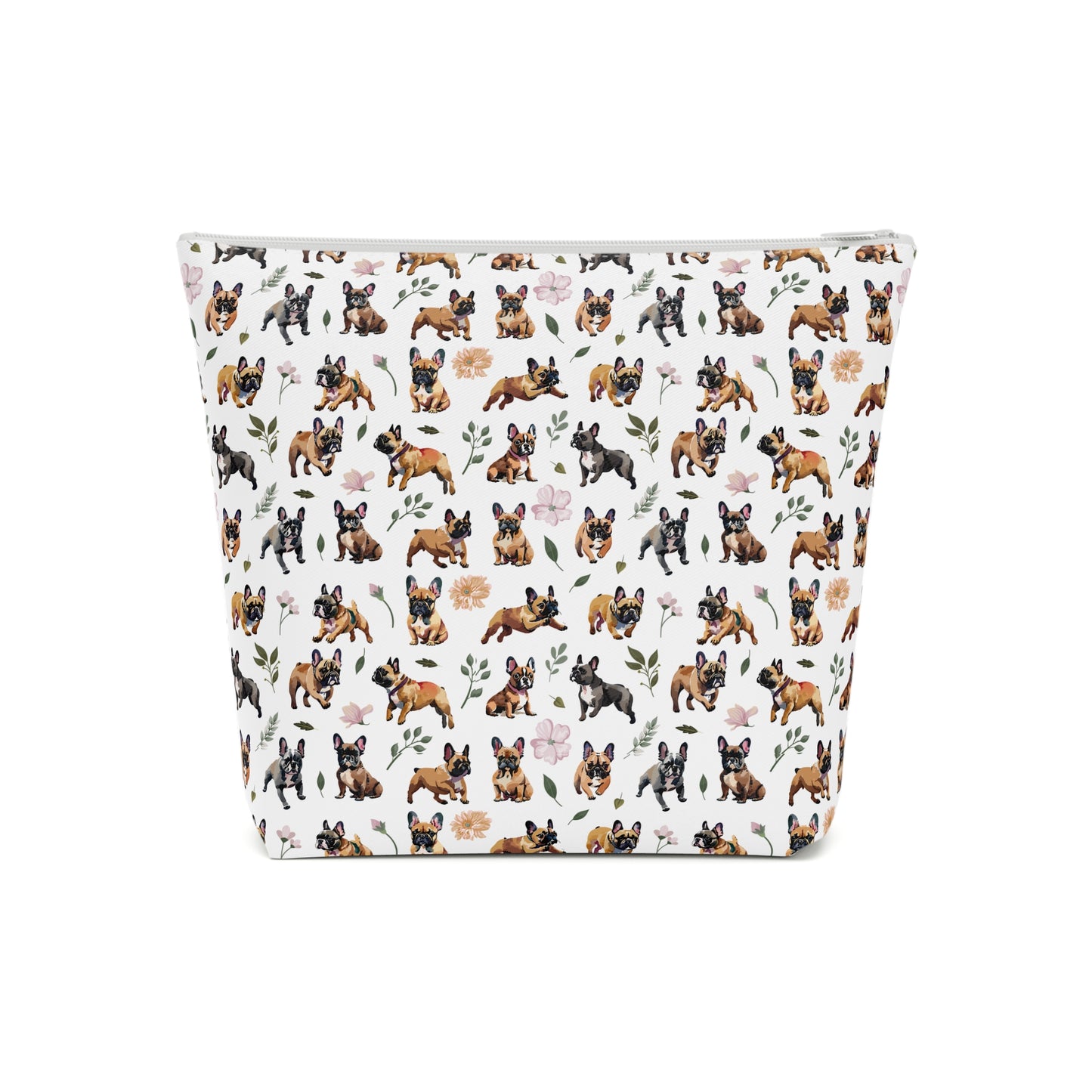 French Bulldog Print Cotton Cosmetic Bag/Makeup Organizer & Travel Pouch