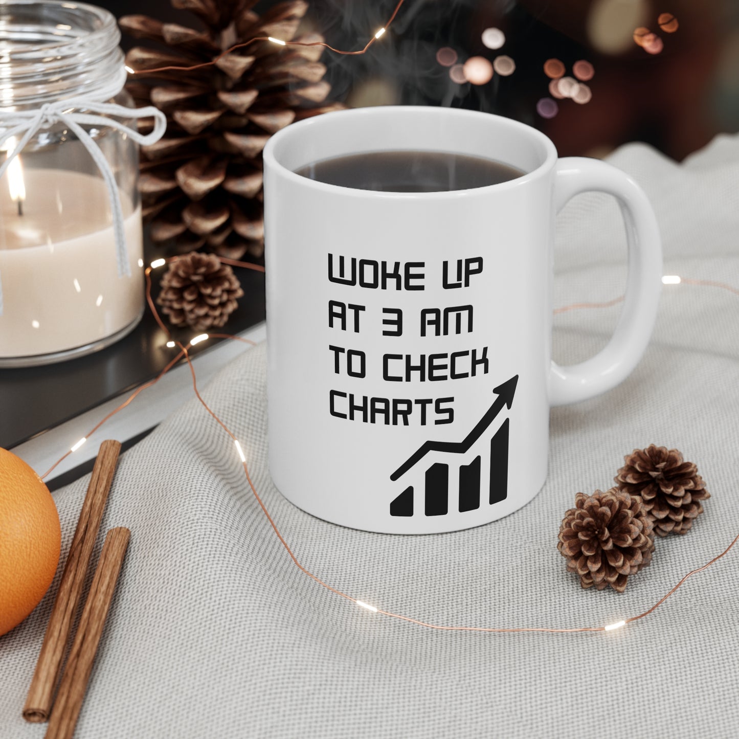 'Woke Up at 3am to Check Charts' Crypto Enthusiast 11oz Ceramic Mug