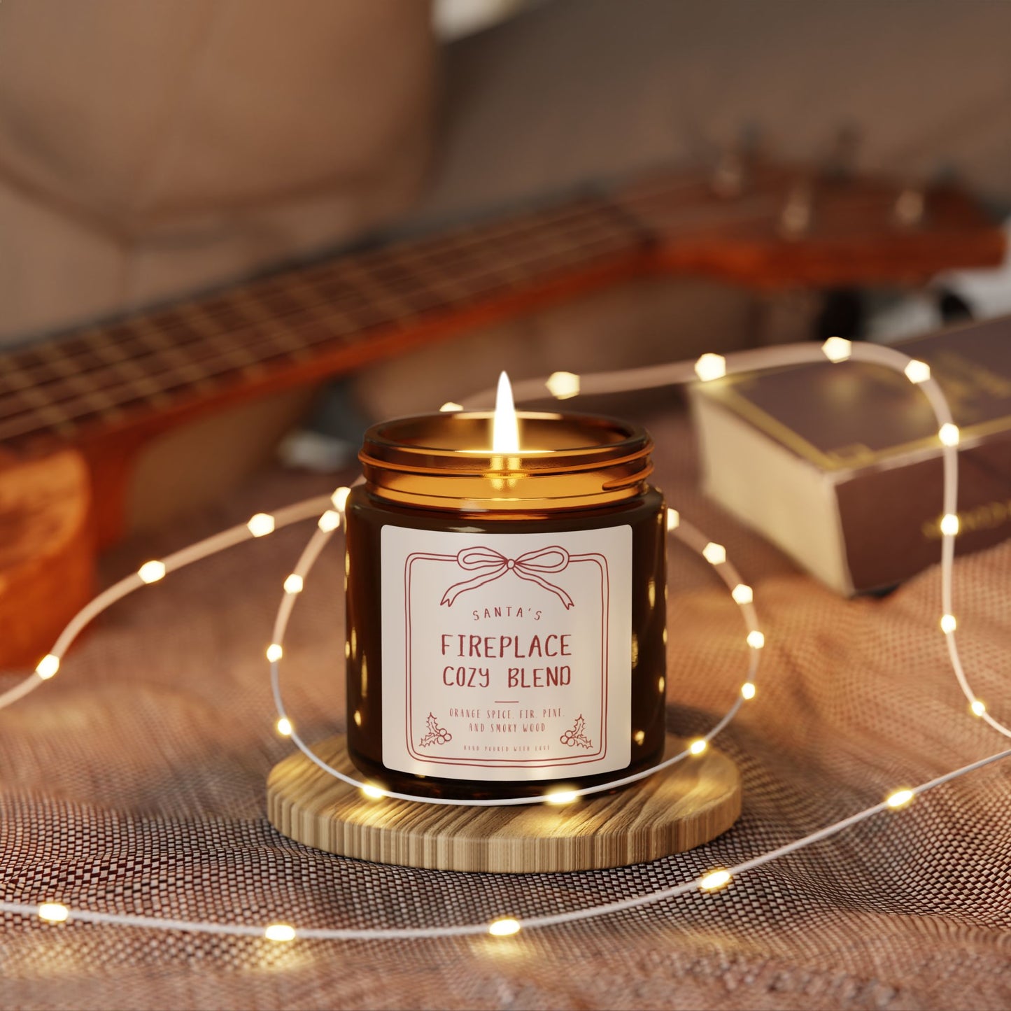 Santa's Fireplace Cozy Blend Scented Candle - 4oz and 9oz Scented Soy Candle