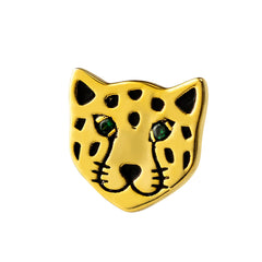 Leopard Face Stud Earrings in Sterling Silver, Animal Stud Earrings