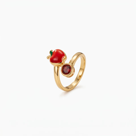 Personalized Apple Teacher's Ring with Birthstone