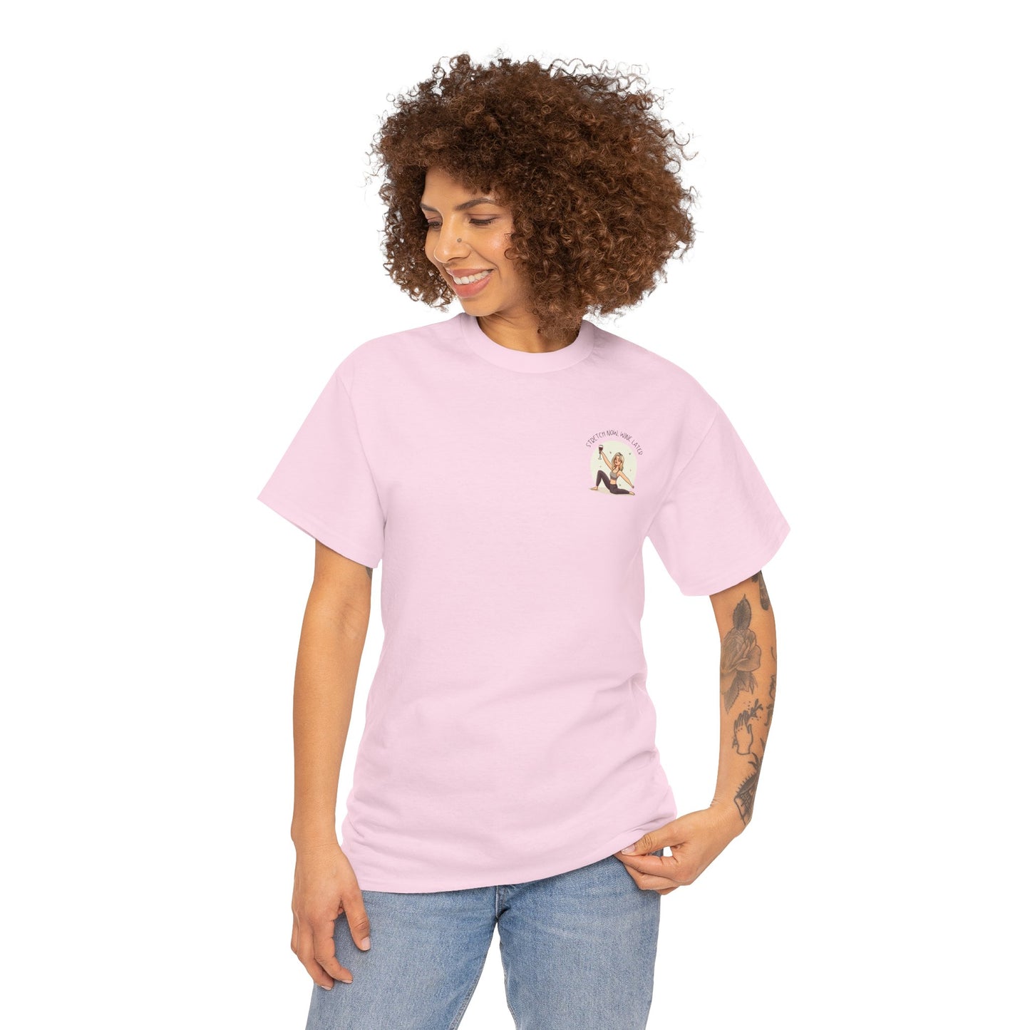 Stretch Now Wine Later Graphic T-Shirt (Blonde)