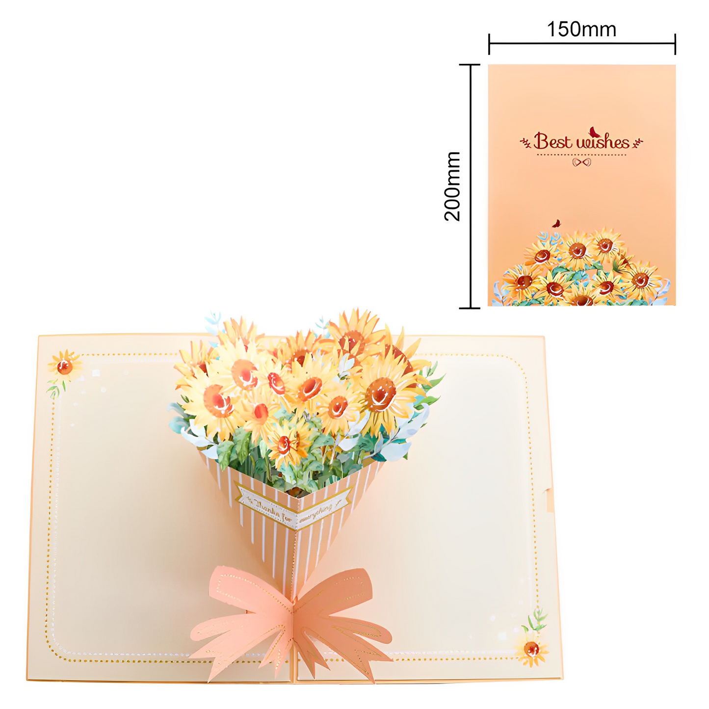 Customized 3D Pop Up Flower Bouquet Message Card