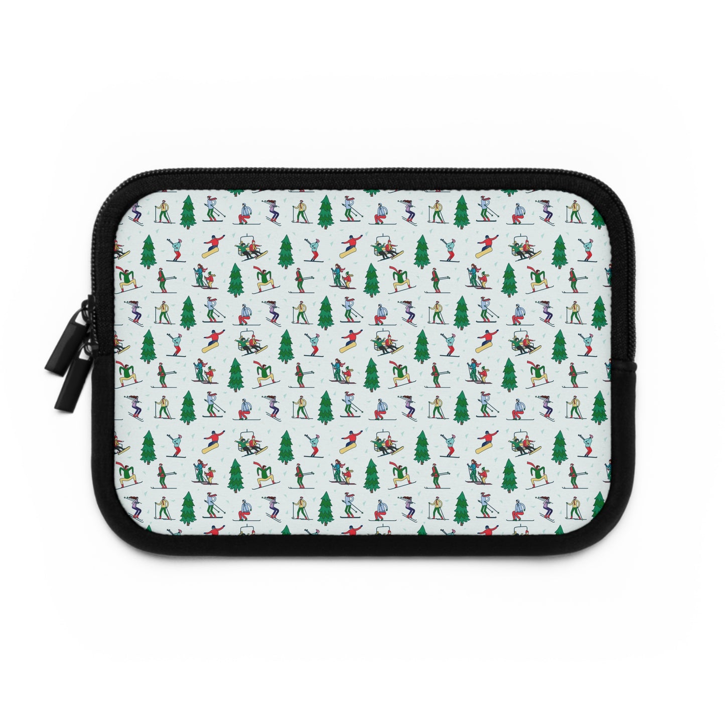 Skiing Winter Landscape Printed Laptop Sleeve