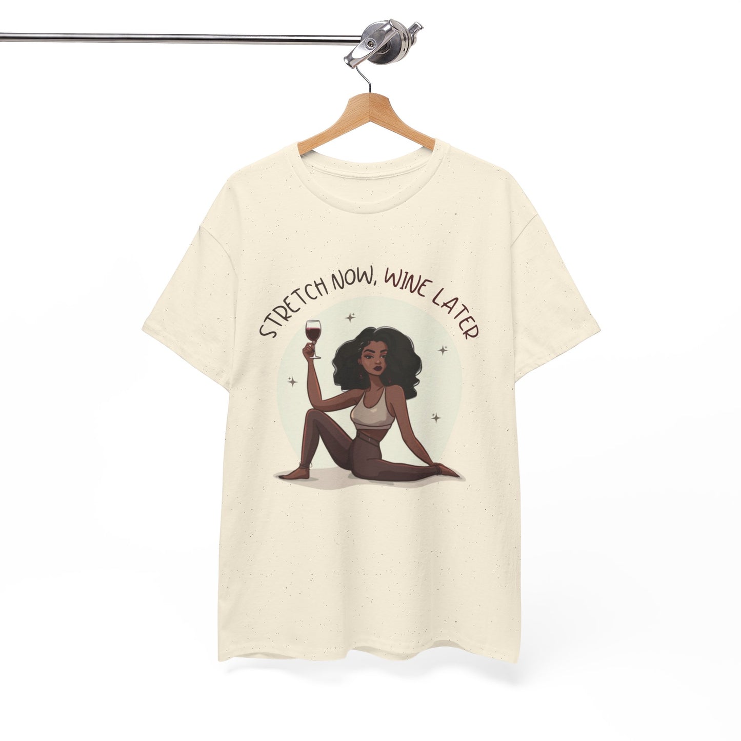 Yoga and Wine Lover Graphic T-Shirt (Black)