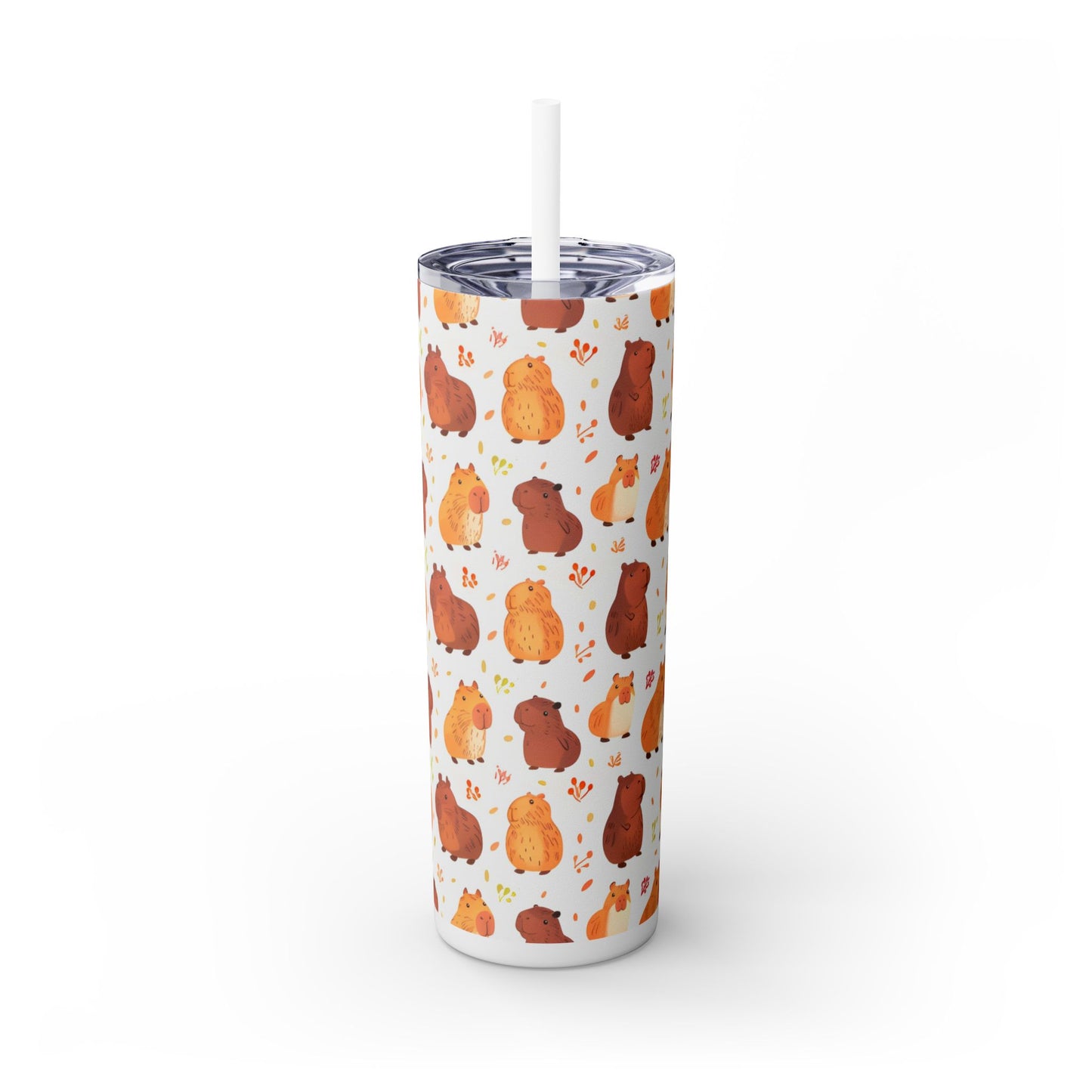 Chibi Style Capybaras 20oz Skinny Tumbler with Straw