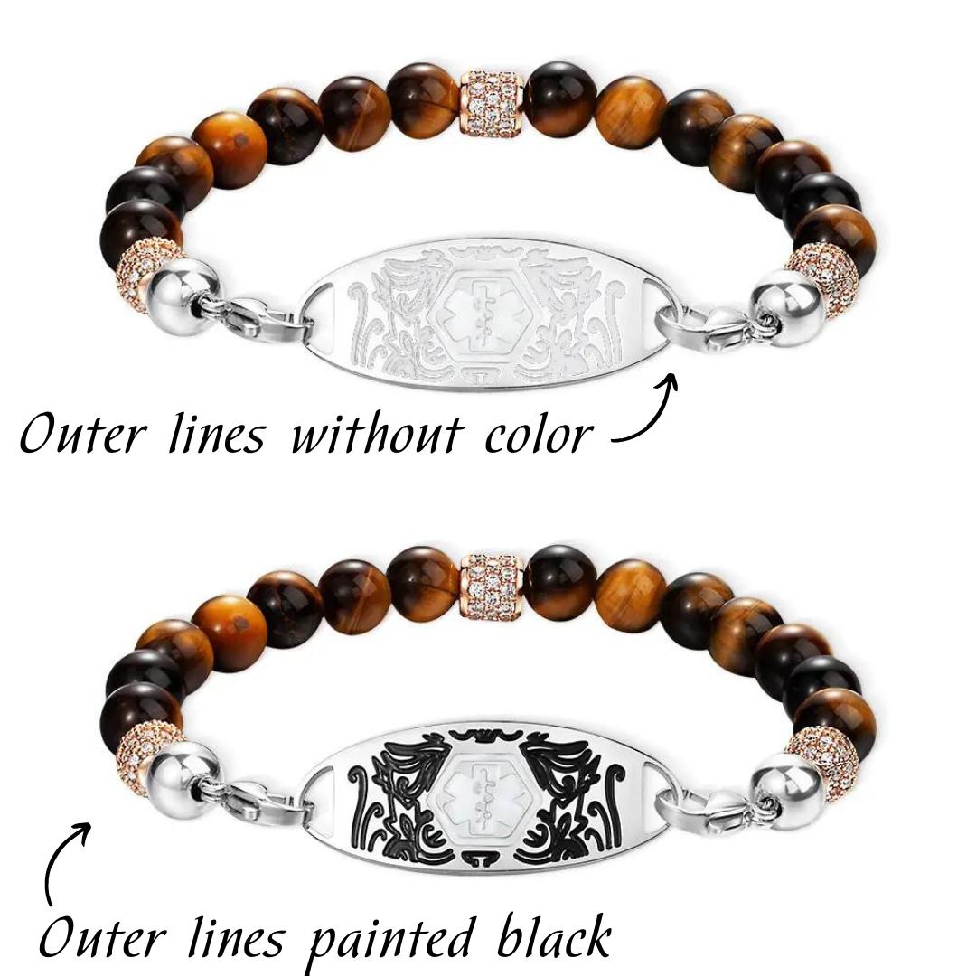 Custom 7 Chakras Stones Medical Alert Bracelet