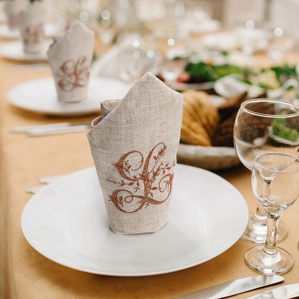 Custom Initial Embroidered Napkin
