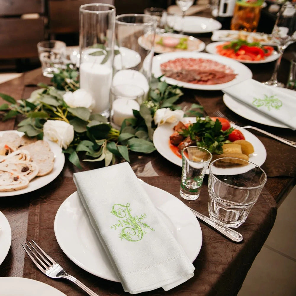 Custom Initial Embroidered Napkin