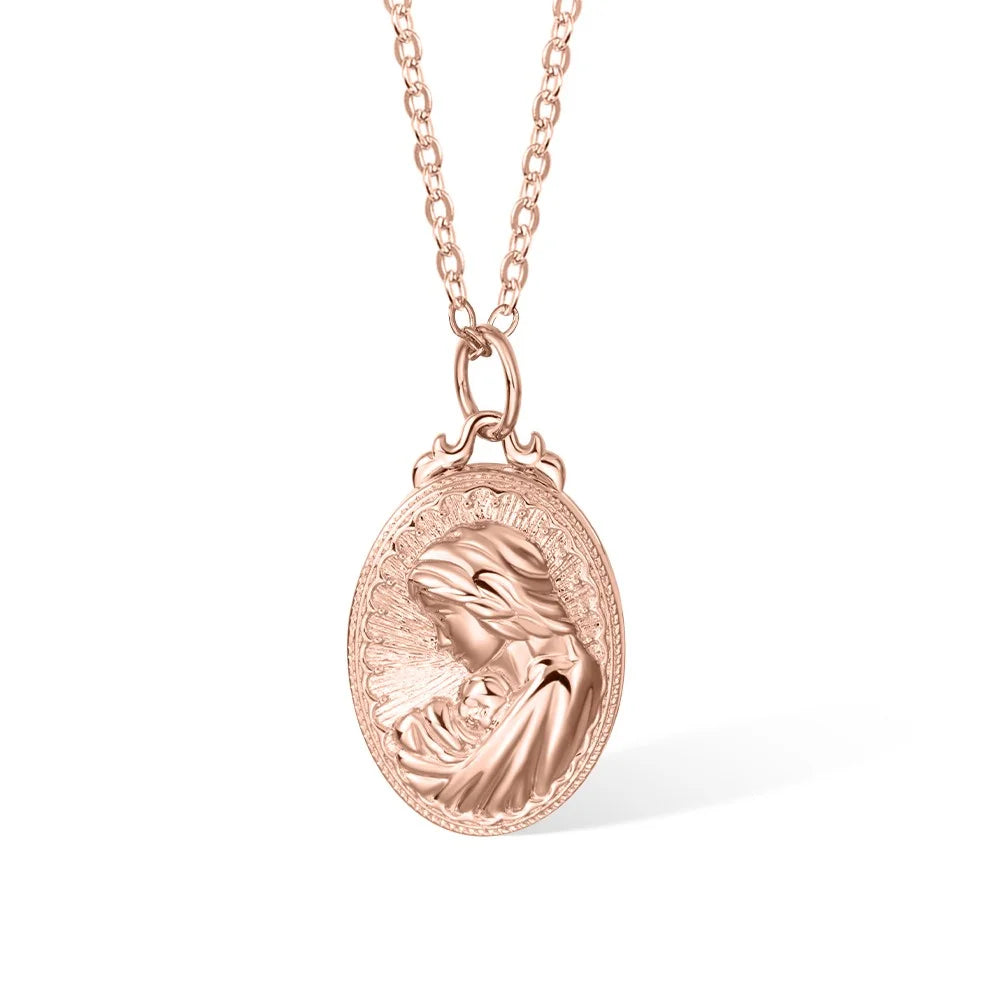 Personalized 3D Embossed Maternal Love Heart Necklace