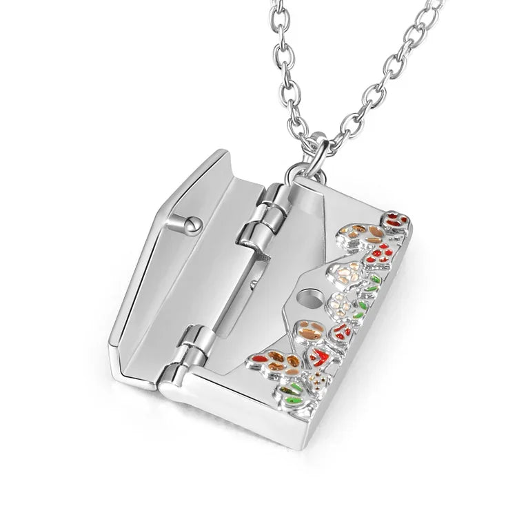 Custom Engraved Hidden Message Envelope Necklace