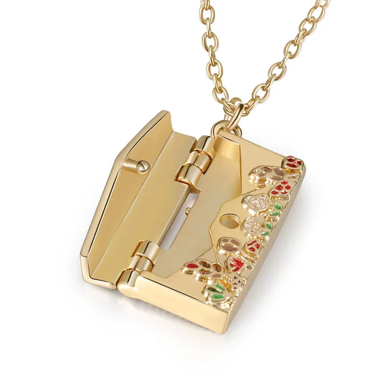 Custom Engraved Hidden Message Envelope Necklace