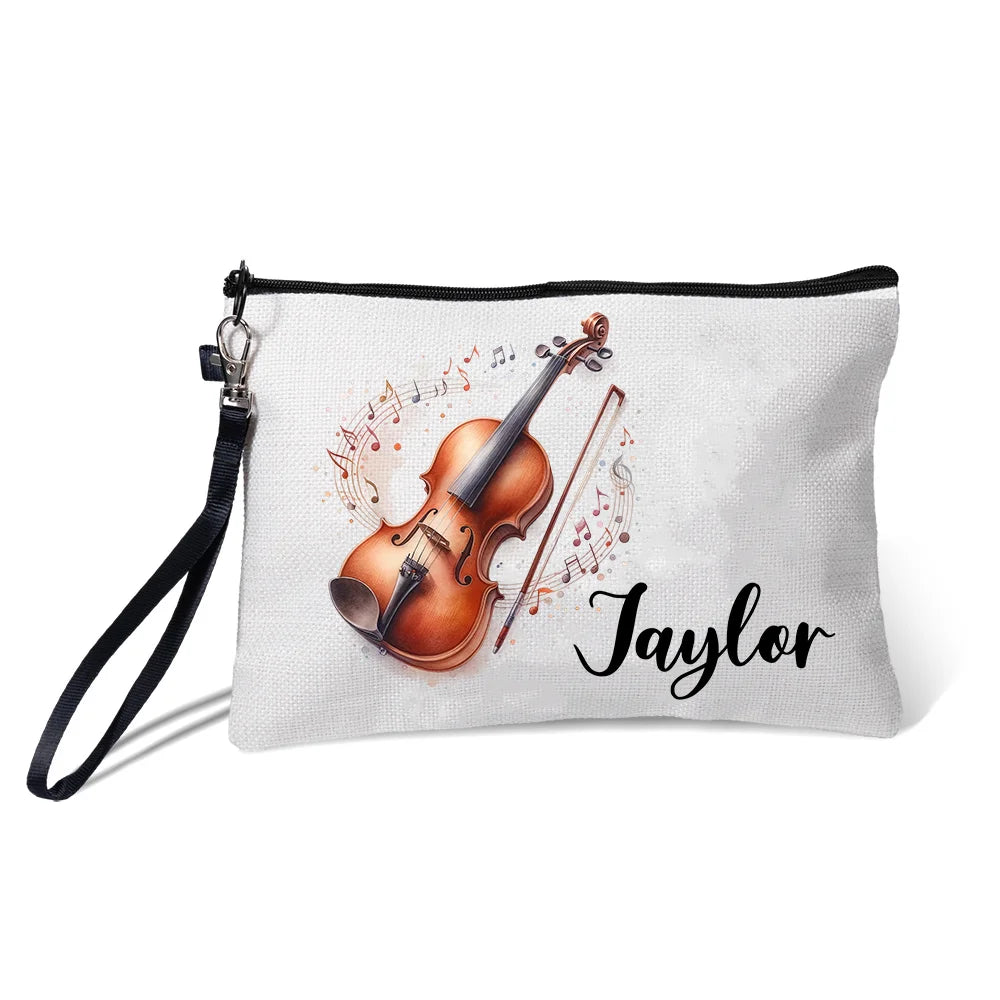Personalized Musical Instrument Makeup Bag