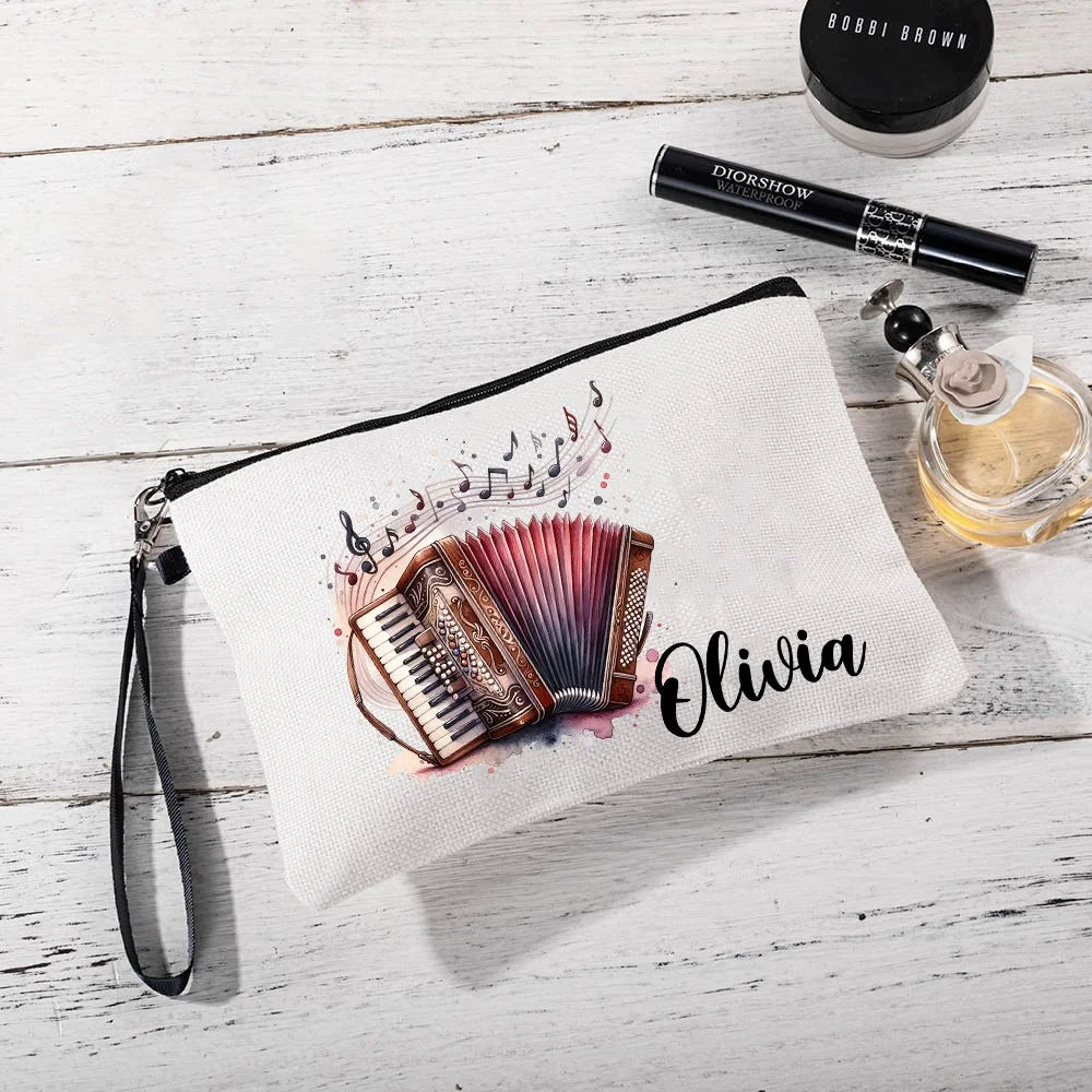 Personalized Musical Instrument Makeup Bag