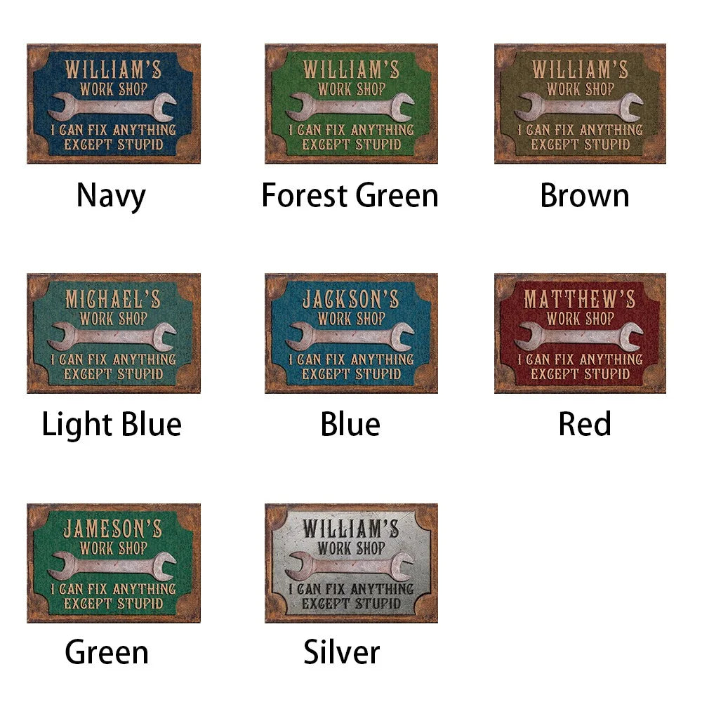 Customized Men's Tinplate Workshop Sign