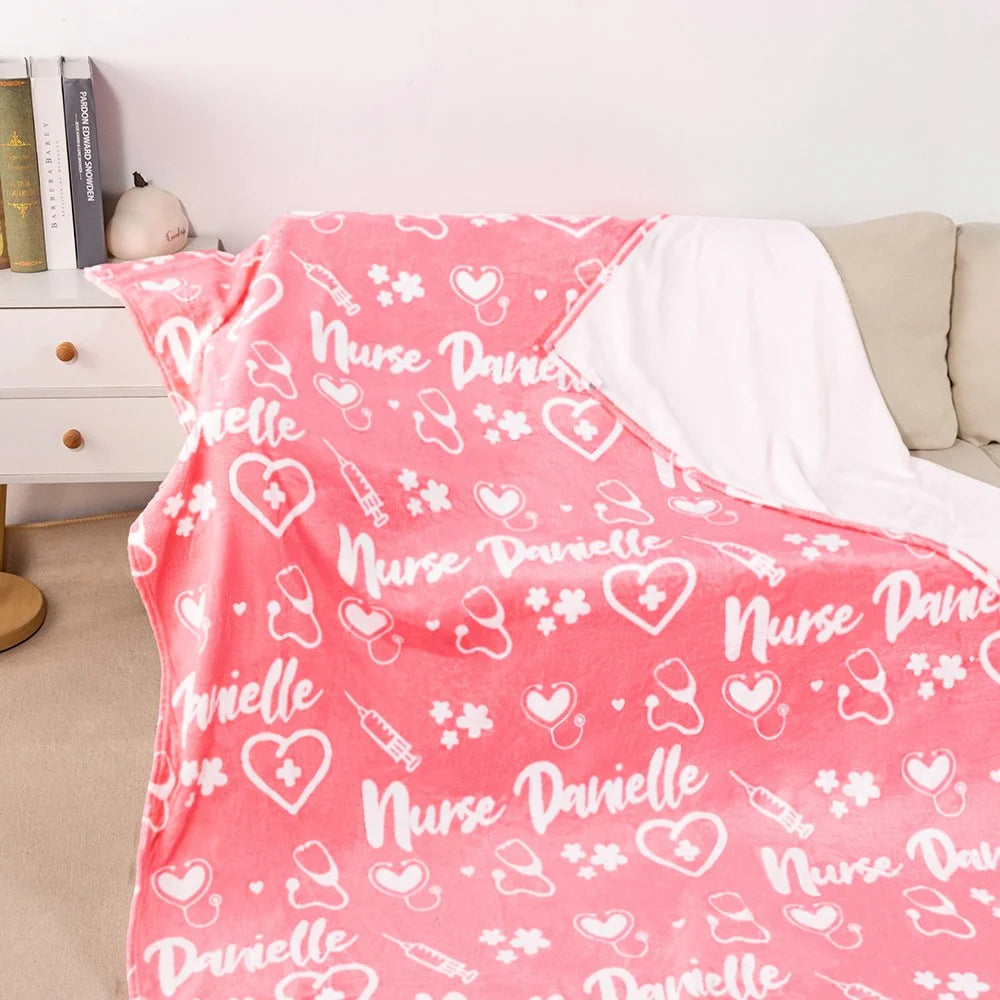 Personalized Name Nurse Blanket