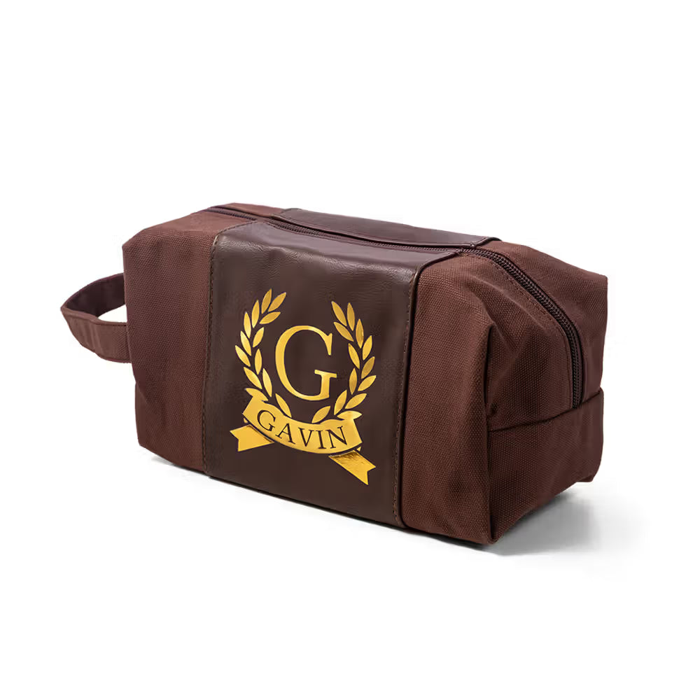 Custom Men’s Toiletry Bag with Name & Initial