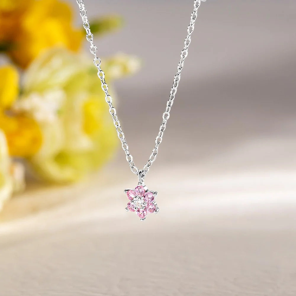 Personalized Floral Birthstone Necklace