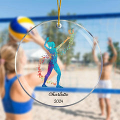 Aquarell-Volleyball-Weihnachtsbaumschmuck