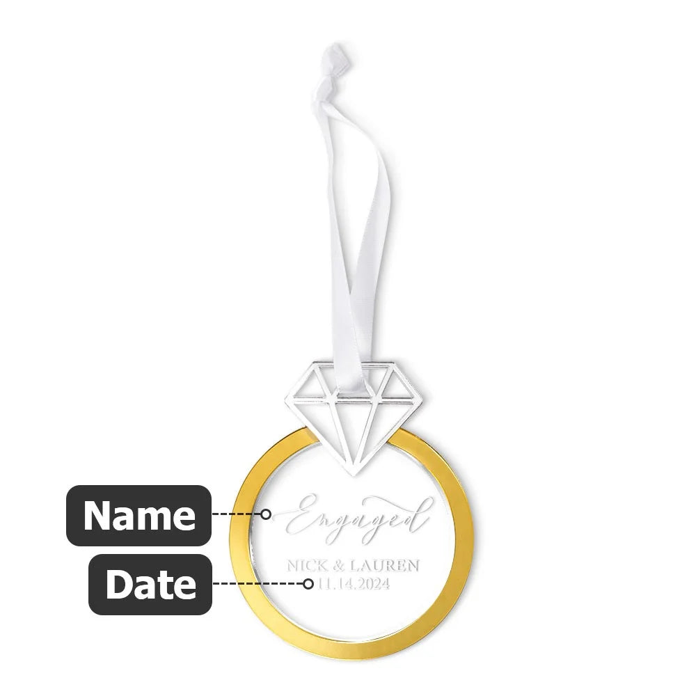 Personalized First Christmas Engaged Ornament