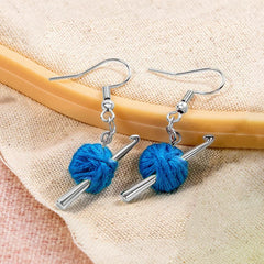 Tiny Yarn Balls Earrings and Brooch